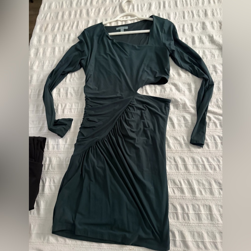 Guess Asymmetrical Dark Green Dress